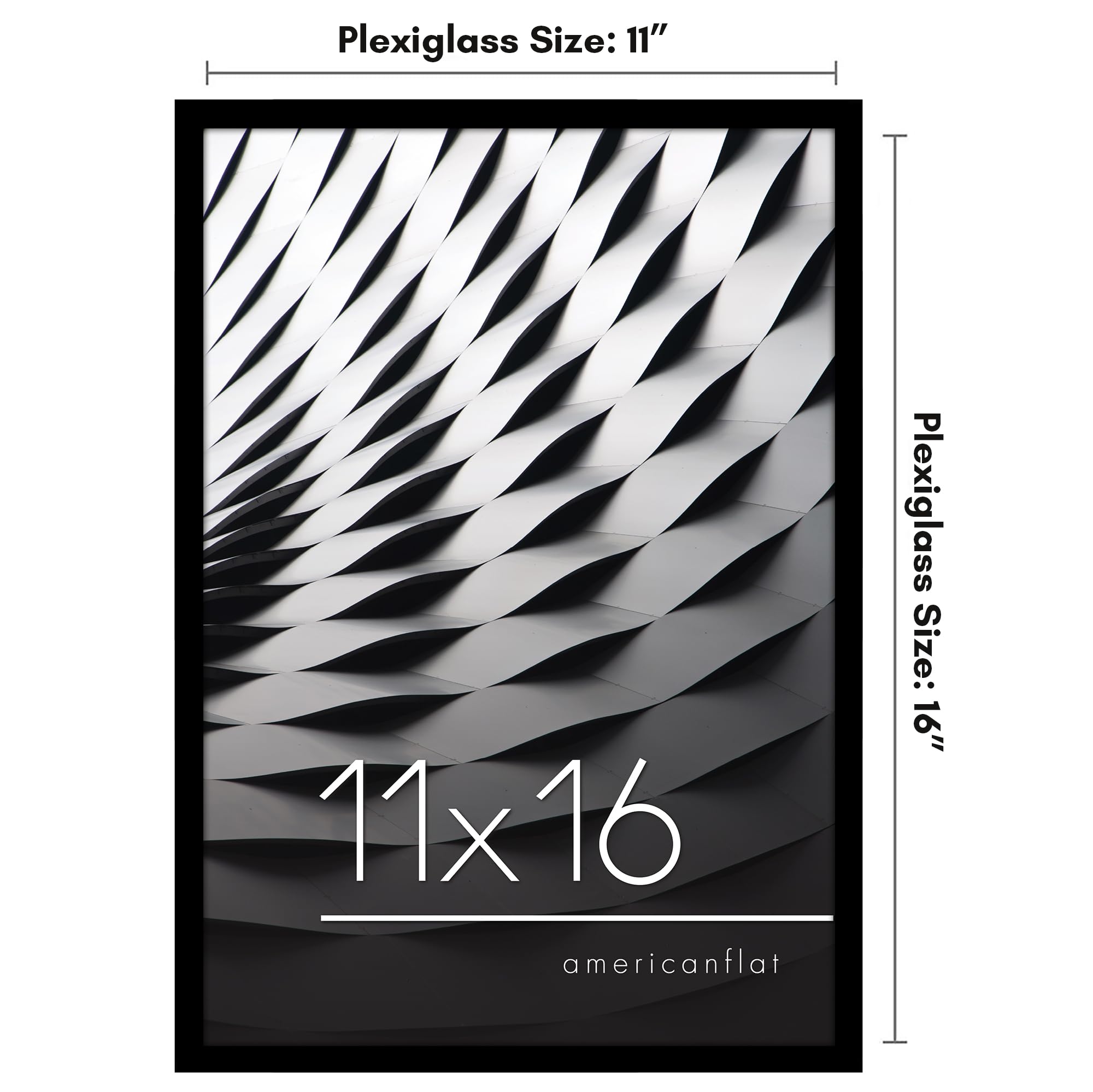 Americanflat Posterrahmen 55,9x86,4 Cm – Schlank, Mit Plexiglas & Aufhänger