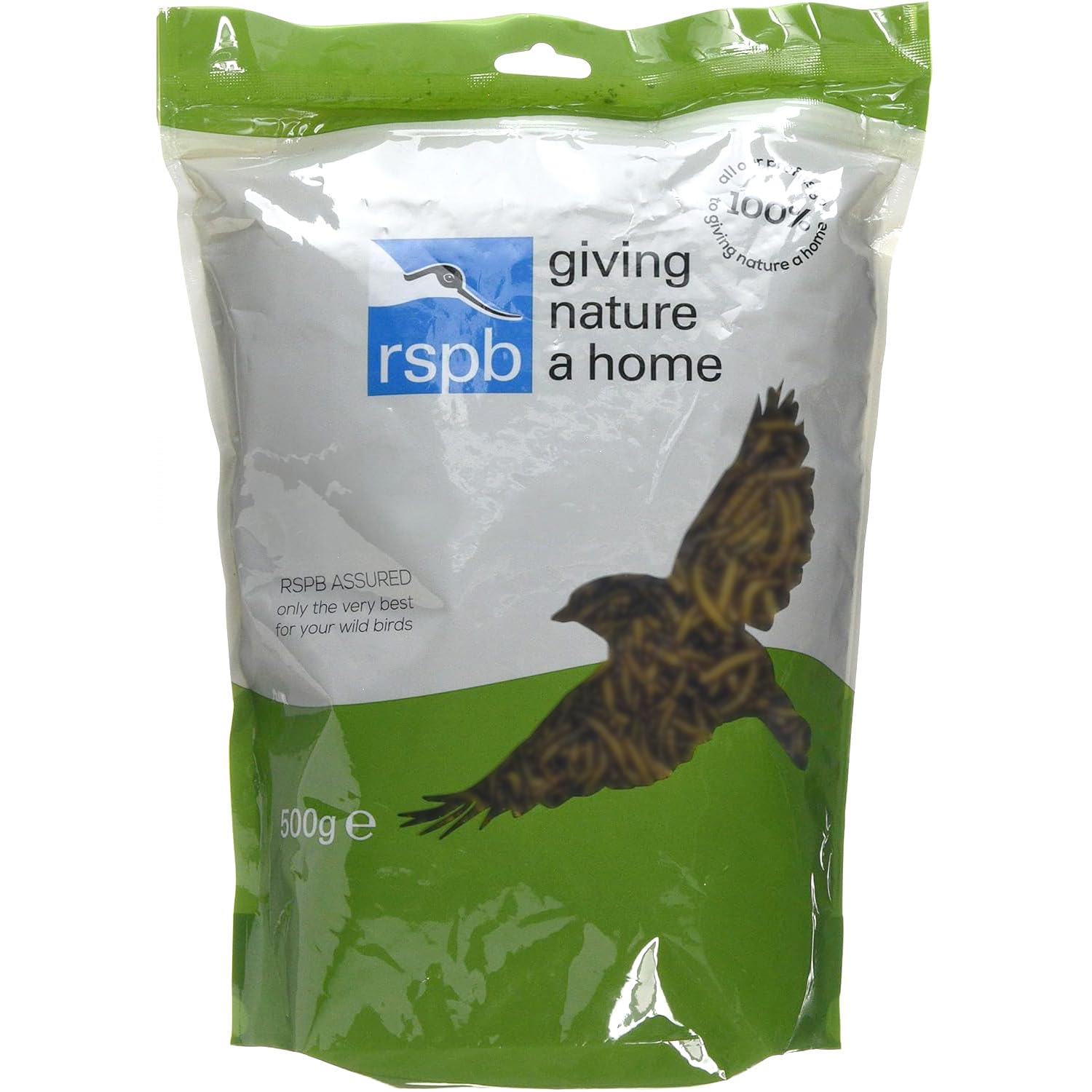 Rspb Dried Mealworms Wild Bird Food - Blue 500G
