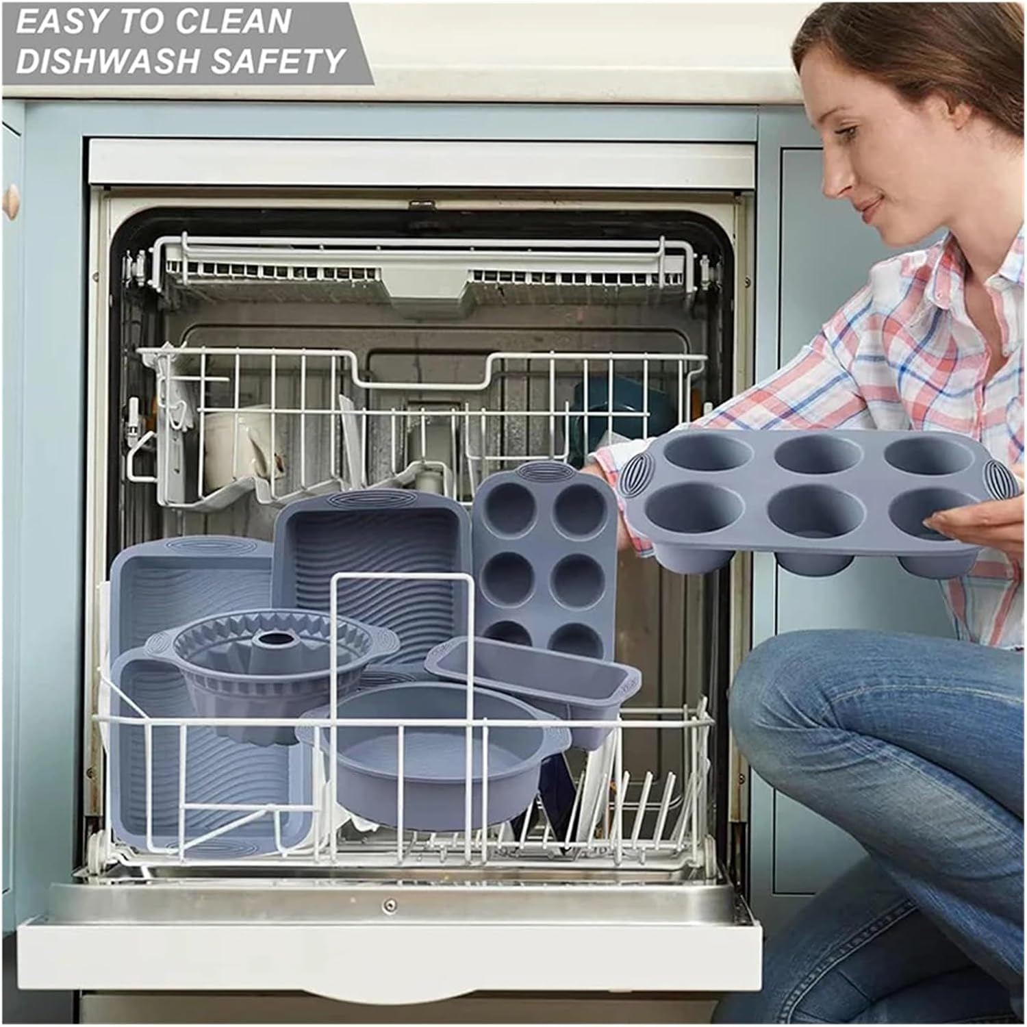 Pieces Silicone Bakeware Set Nonstick Baking Pans Set Easy Release Silicone Sheet Cake Pan Baking Trays For Oven
