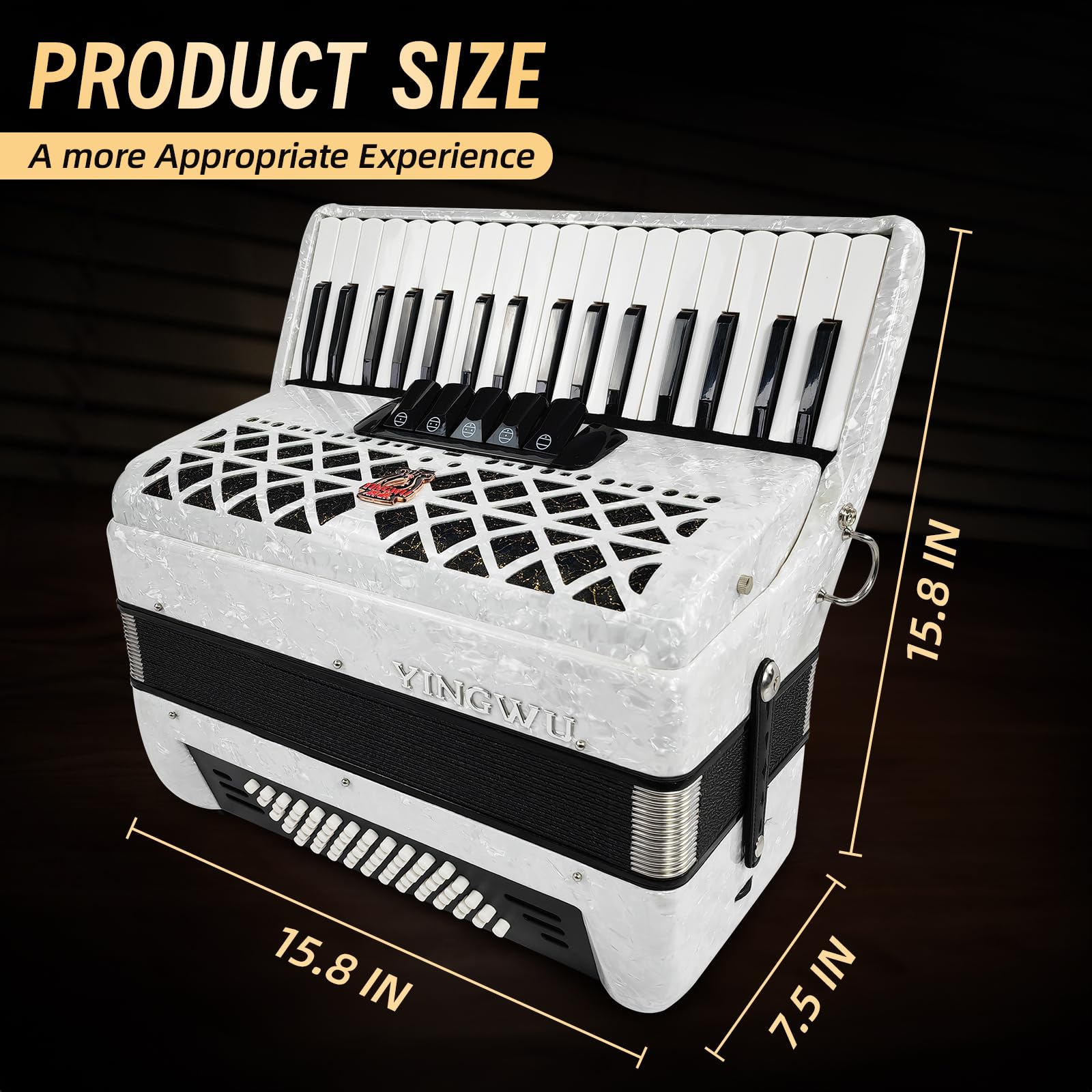 Amazon.com: Accordion 34 Keys 60 Bass,with 5 treble adjustment