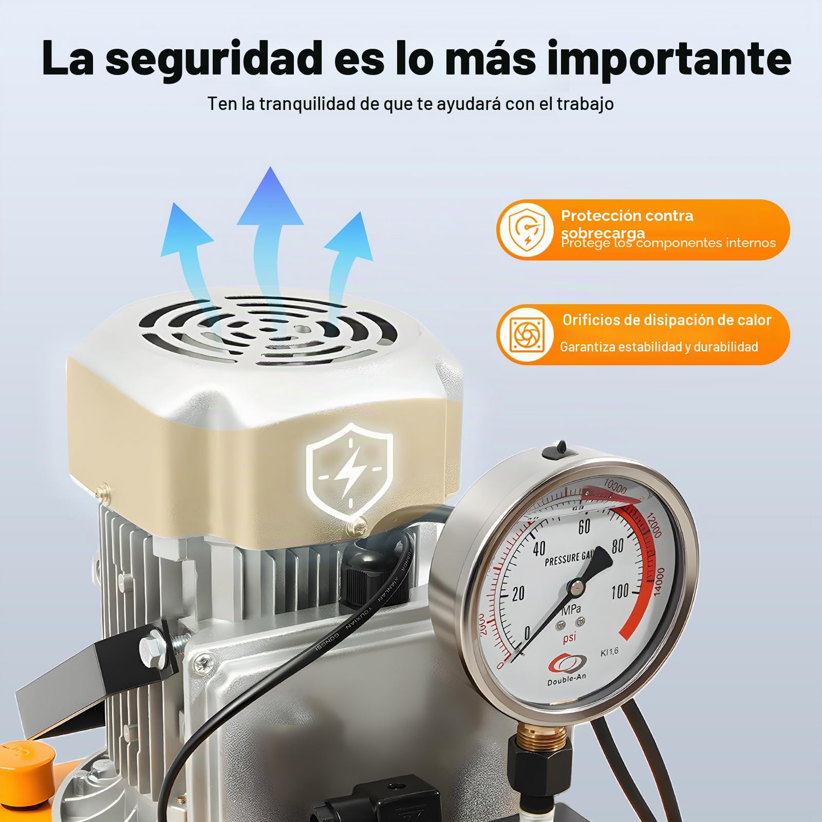 Bomba hidráulica eléctrica con depósito de combustible de 7 L, 750 W 220 V, unidad hidráulica electrohidráulica, bomba electrohidráulica, válvula magnética de 2 – 70 Mpa, bomba de fuerza hidráulica