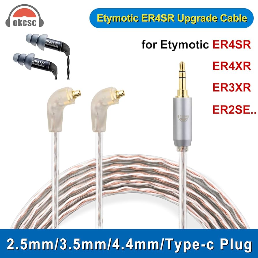 Etymotic ER4SR 純正2.5mmバランスケーブル付き MMCX to 2.5mm Balanced Audio Cable 60