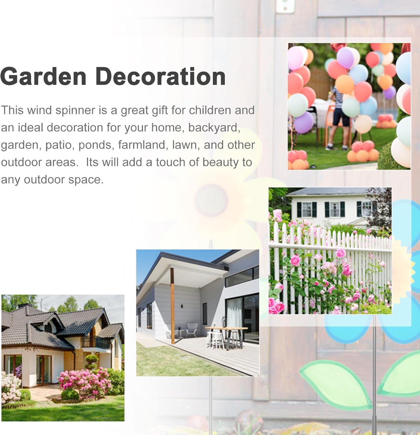 12個 反射風車 杭付き キラキラガーデン風車 庭と庭用シルバーウィンドスピナー