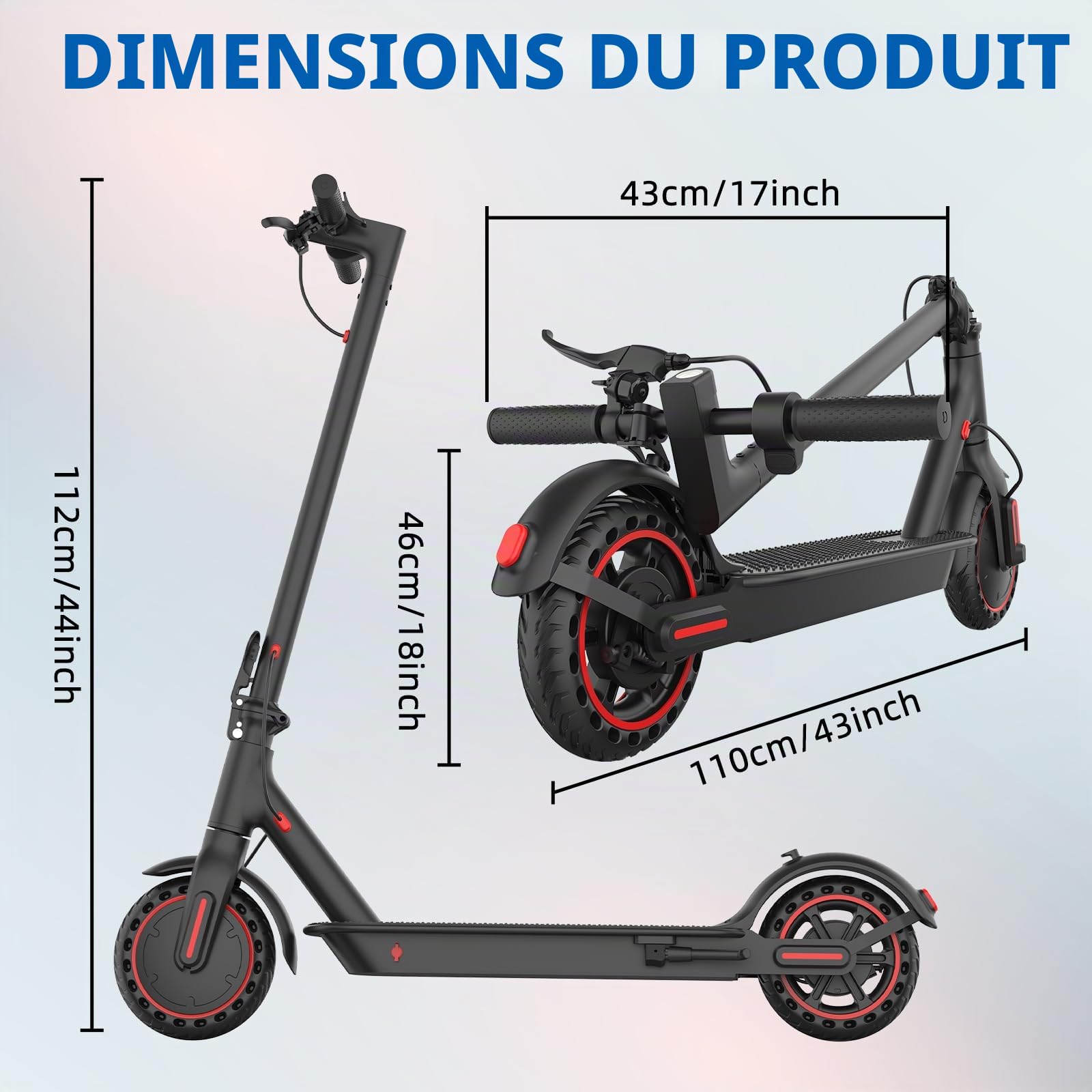 Trottinette électrique pliable pour adultes, batterie de 10,4 Ah classe A, autonomie 25-35 km, connexion APP, cadenas Donate et support mobile