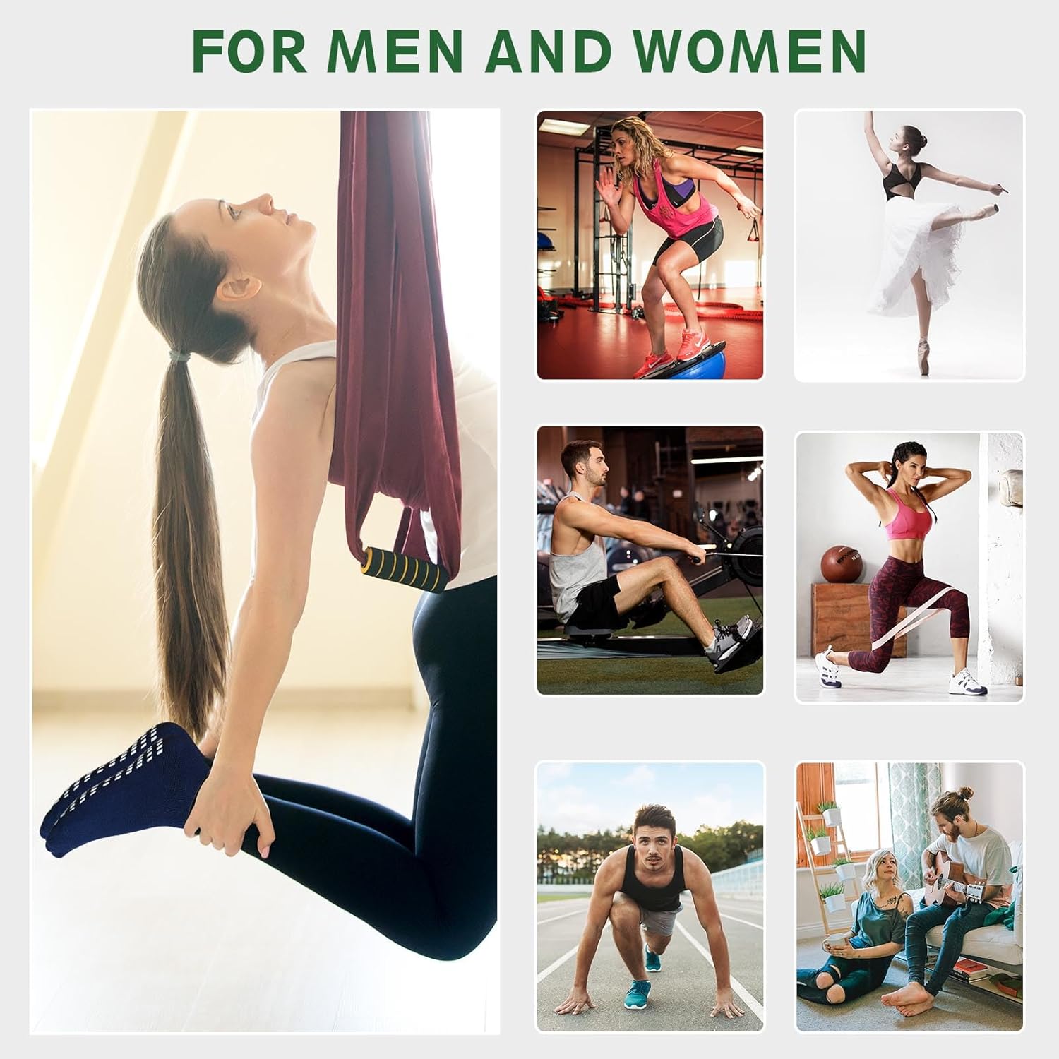 Artfasion Non Slip Socks Men: Women Grip Anti Slip Socks for Seniors Hospital Yoga Pilates - Image 6