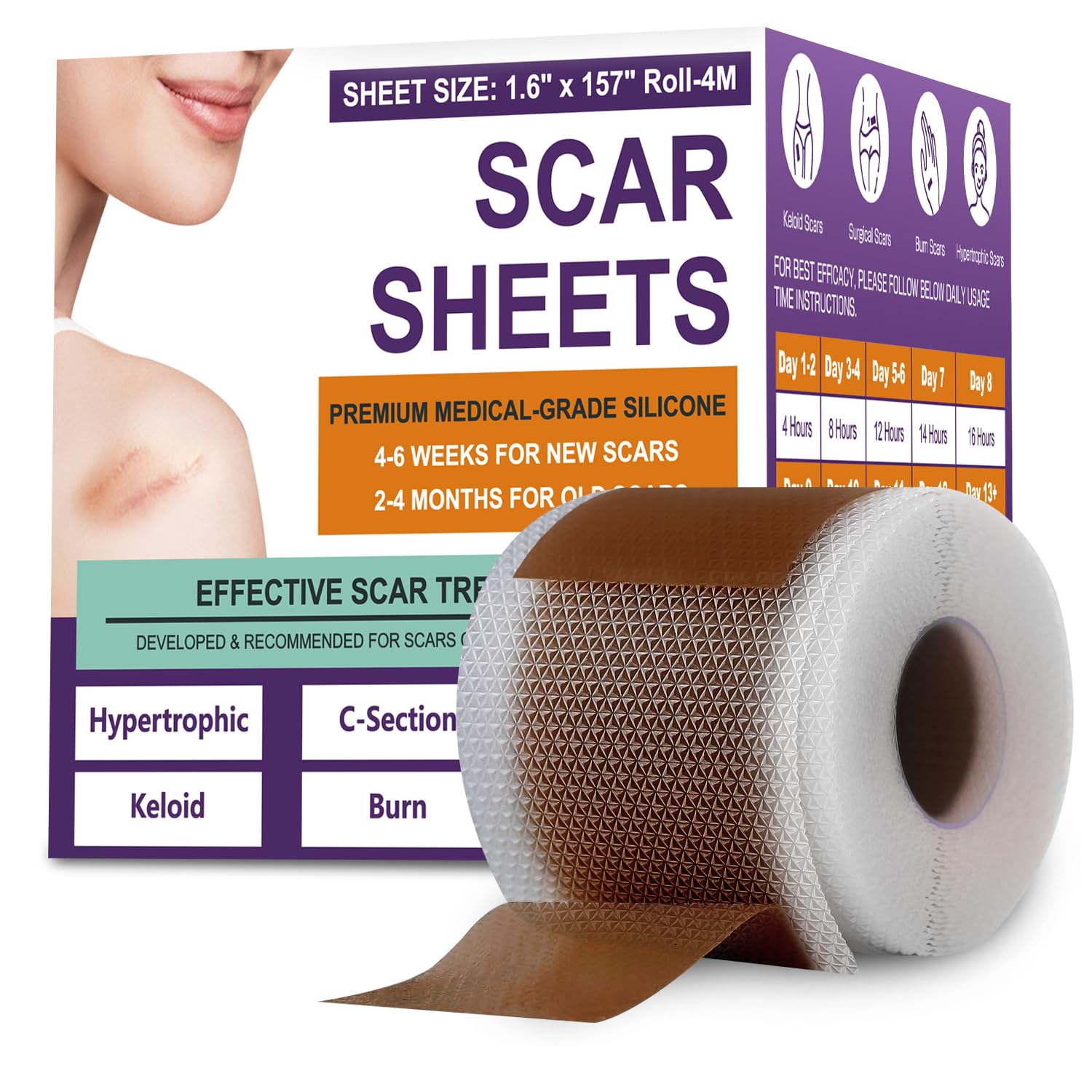 Medical Grade Silicone Scar Sheets - Reduce Scar Appearance -9