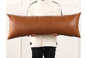 PANOD Decorative Faux Leather Throw Pillow Covers 12 x 40 Inches