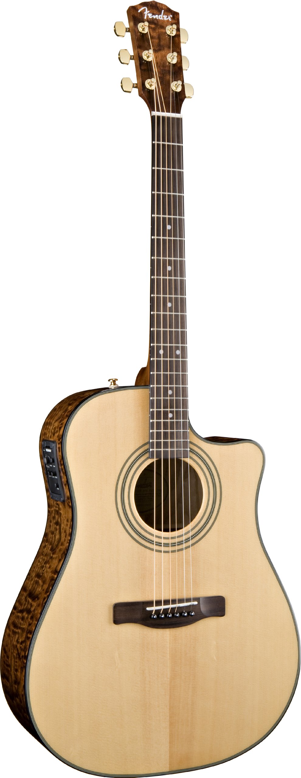 Fender CD-220 SCE Dreadnought Acoustic-Electric Guitar, Ash Burl