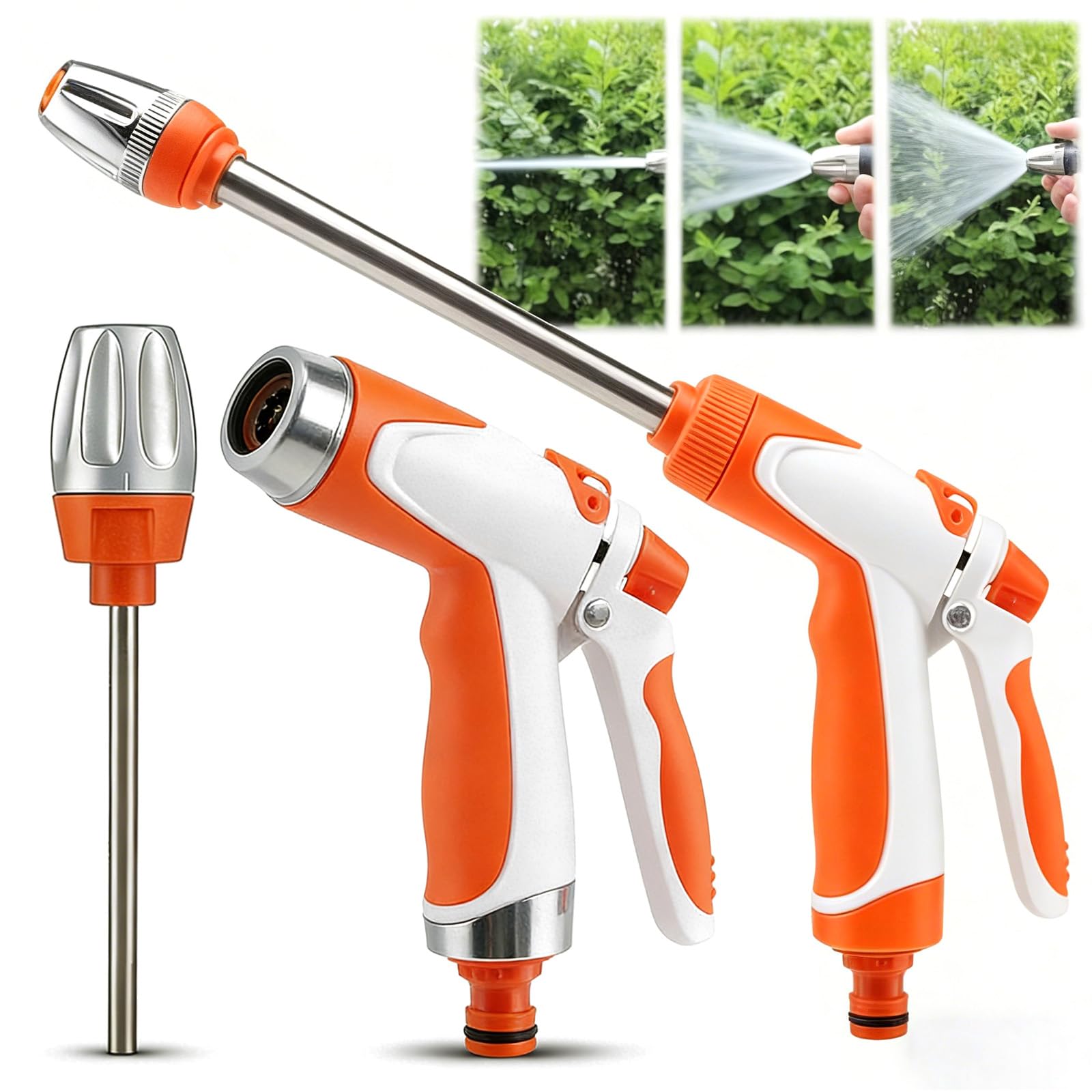 Aquoxis Pressure Washer, Pressure Washer Gun Set, Hydro Power Water Jets Cleaner Attachment, Adjustable Nozzle Cleaning Sprayer for Patio, Car, Driveway and Outdoor (Single Washer,Orange)