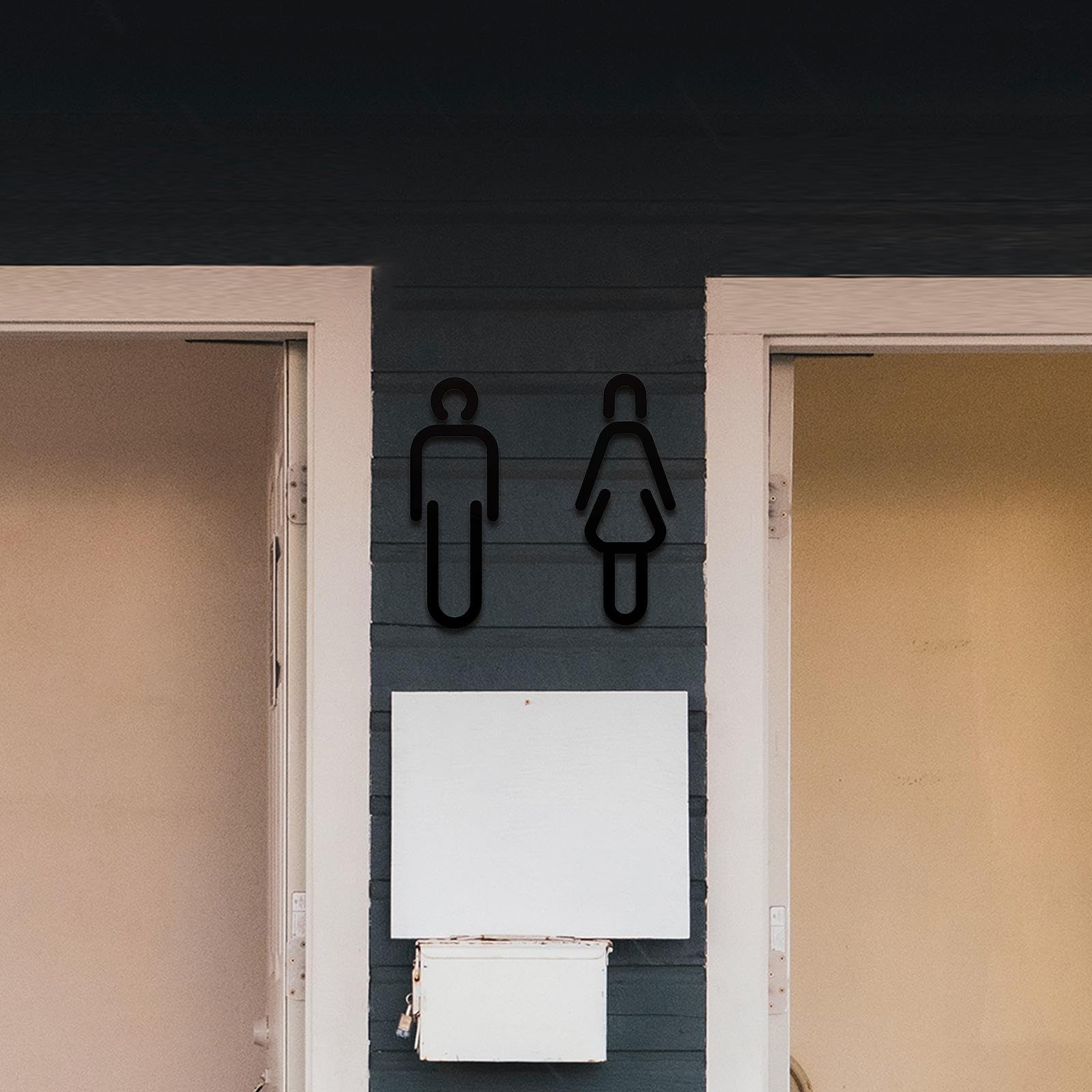 F Fityle Maschio Femmina Toilette Segno WC Adesivi 3D Luogo Pubblico Bagno Segno Decalcomanie Toilette Segnaletica Bordo Toilette Porta Segno per Bar Centro, Un nero
