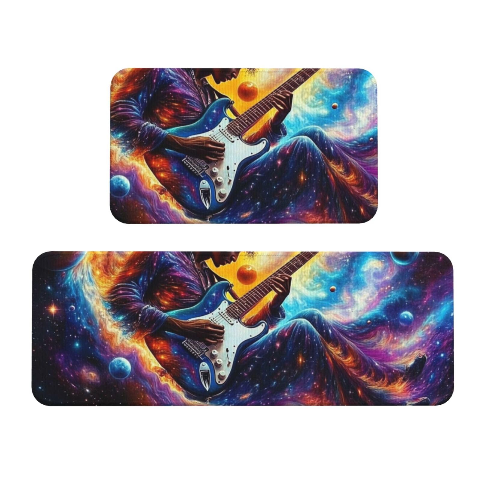 Alfombras de cocina antideslizantes con amortiguación acolchada y diseño musical, pack de 2