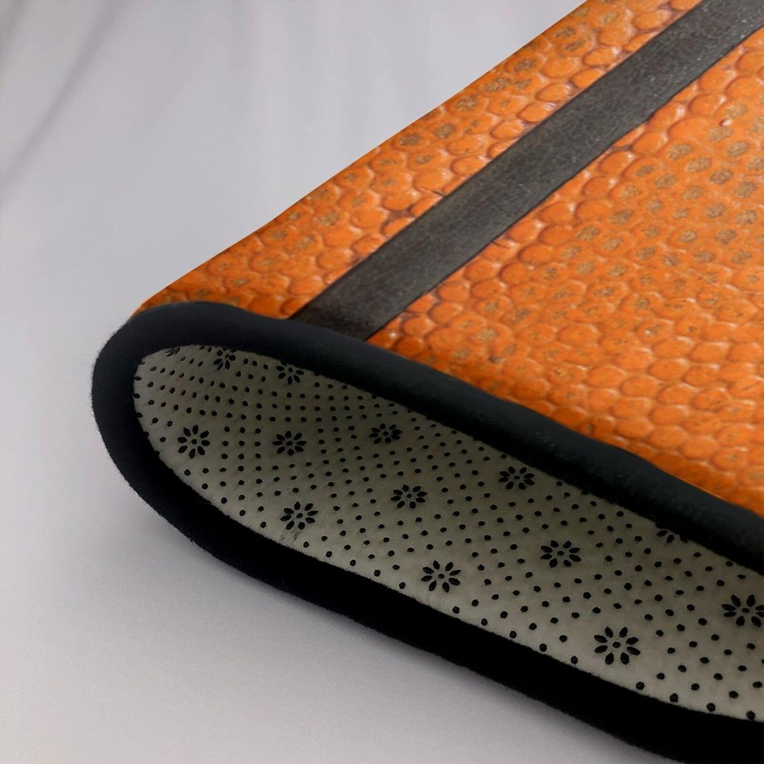 Sport Basketball Texture Area Rug Non-Slip Soft Microfiber Washable Inside Floor Mats Throw Rugs Carpet for Living Room Bedroom Office Dorm Home Decor, 72x48 Mat