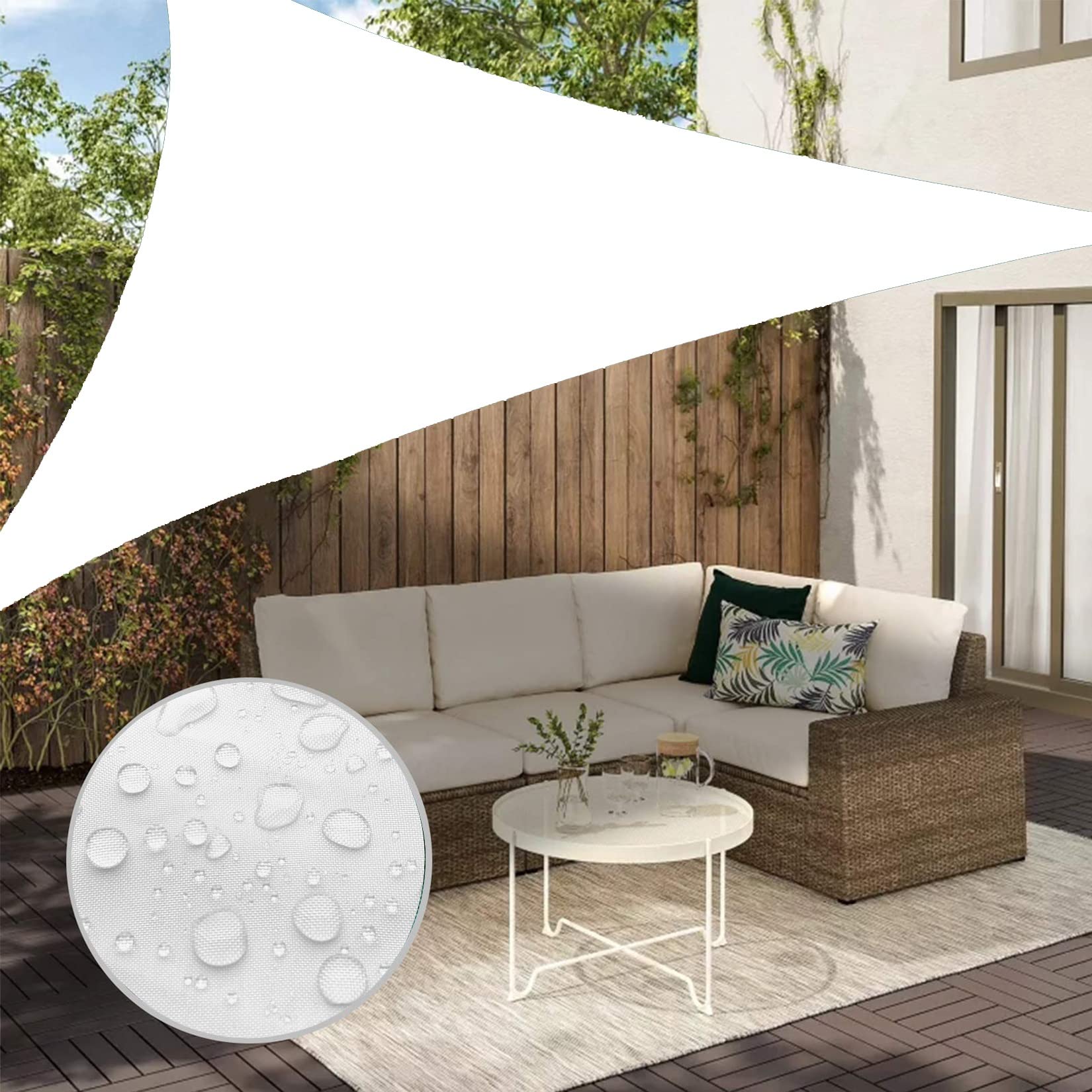 KUAW Dreieck-Sonnensegel 4x4x4m – Schattenspender Für Garten & Balkon, Inkl. Edelstahl-Befestigung