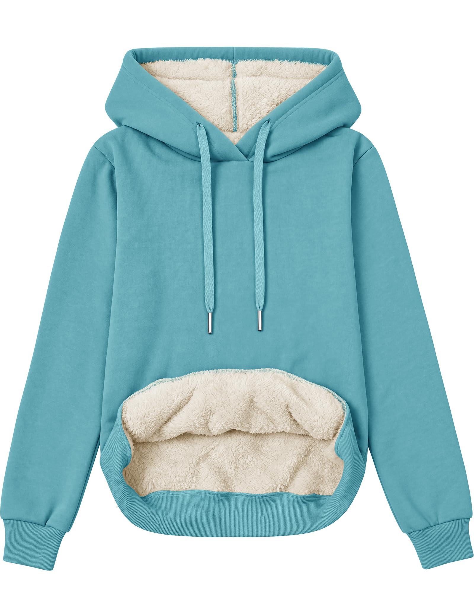 Novastellara Hoodie Damen Warm Fleece Gefüttert Kapuzenpullover | Warmer Pullover Damen Herbst Winter Elegant Baumwolle mit Sherpa-Futter Gefütterte Fleece Sweatshirt Hoody Damen mit Kapuze