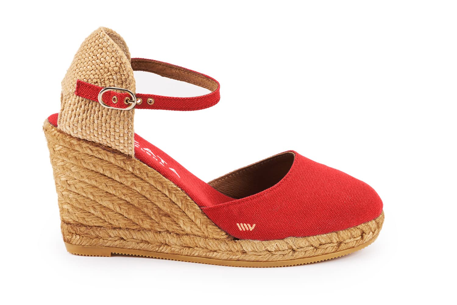 VISCATAHandmade in Spain Satuna 3" Wedge, Ankle-Strap, Closed Toe, Classic Espadrilles Wedge