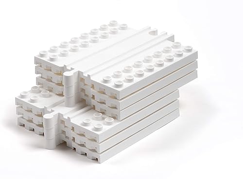 Plataforma de bloque recta, conecta pistas de tren de madera y bloquesladrillos, conector universal compatible con placa base elevadora (paquete de