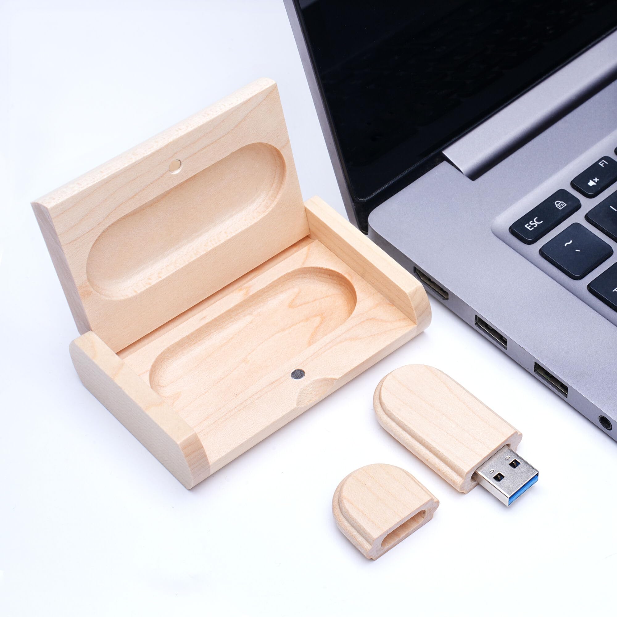 Lot de 5 clés USB en bois avec boîte en bois (3,0/32 Go)