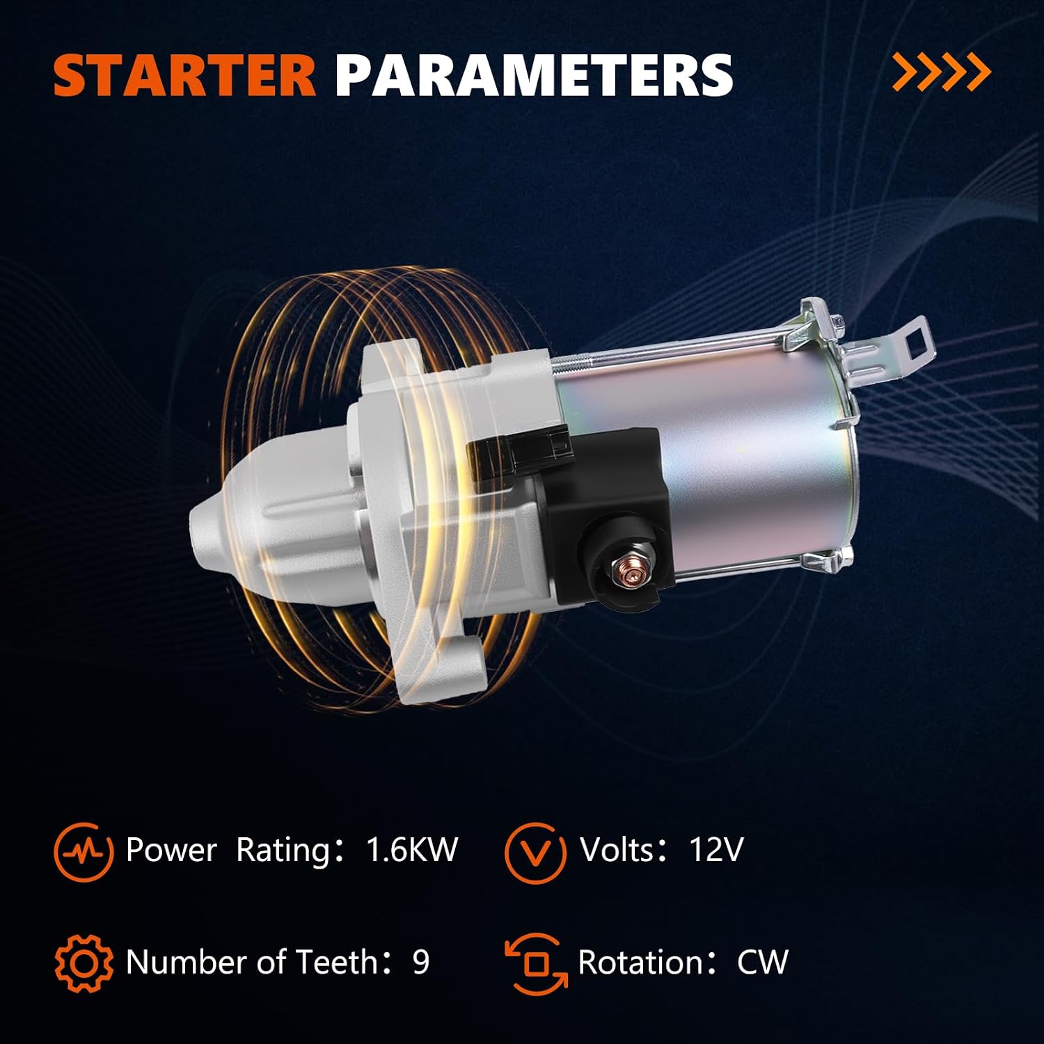 17960 Starter New for 2006-2012 Civic Accord L4 2.0L 2.4L - Fits 2007-2011 CR-V Element, 2006-2014 TSX CSX - Replaces# 17960N, 31200-R40-A01, 31200-RAA-A61, 31200-RRA-A51, 31200-R41-L01