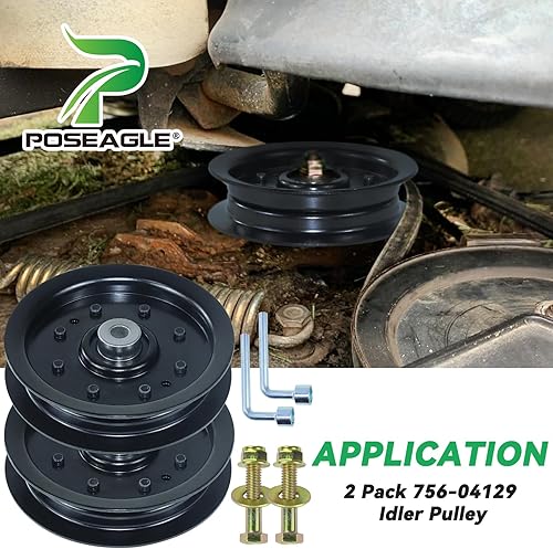 Vista 9 de Paquete de 2 poleas tensoras 756-04129b 4.25 Reemplaza Troy Bilt Polea 753-08171 Kit de polea tensora Cub Cadet 756-04129b Cub Cadet 756-04129 Polea