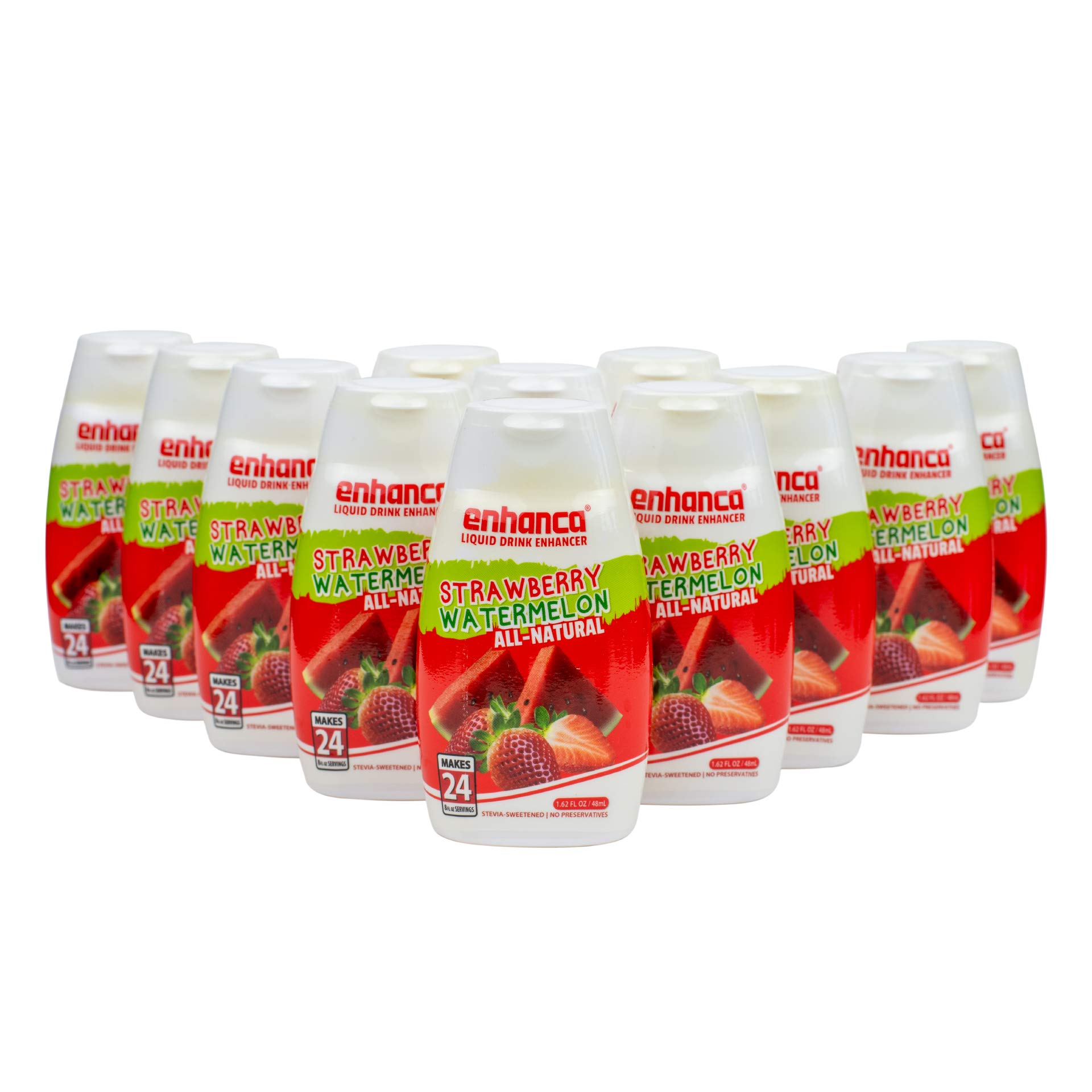 12 Pack Enhanca ALL-NATURAL Strawberry Watermelon Light Liquid Drink Enhancer (12 Bottles, Makes 288 Flavored Waters) | 0 Calories | Stevia Sweetened | No Colors Added | No Preservatives…