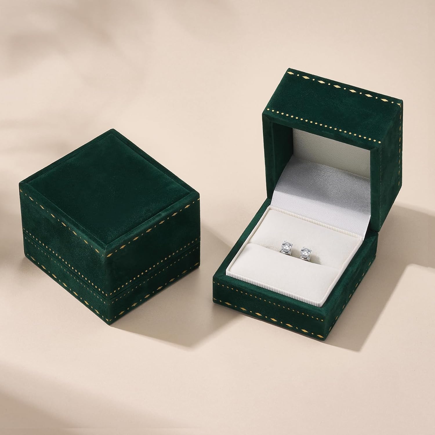 0.6CT/1CT Lab-Grown Multicolor Moissanite Push Back Four-Prong Stud Earrings | White/Green/Blue/Black | Hypoallergenic S925 Sterling Silver | 360° Sparkle Design----Mother's day/Anniversary/Valentine Gifts