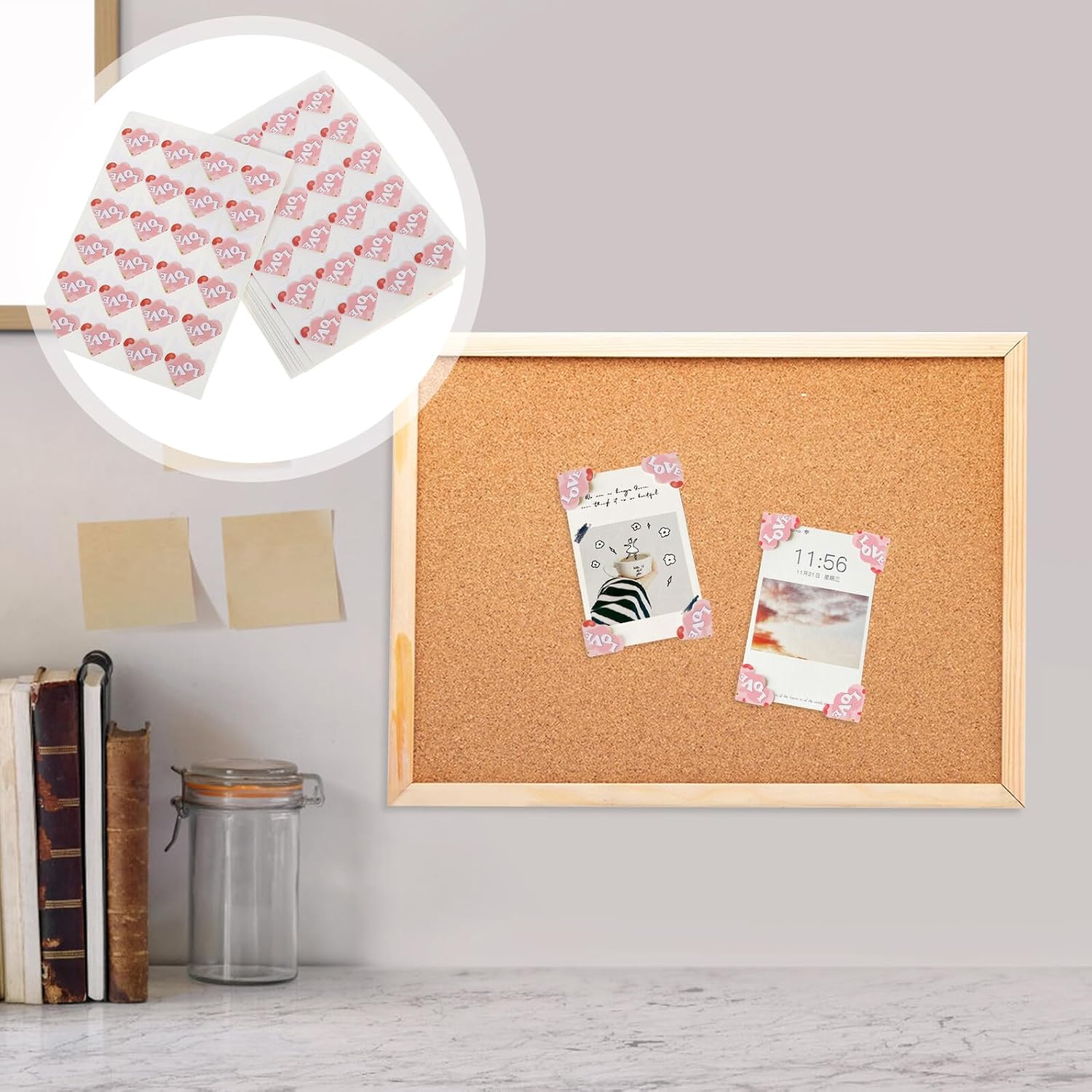 IWOWHERO Photo Album Corner Stickers 240pcs Heart Pattern Adhesive Photo Mounting Corners for Scrapbooking DIY Journal Wedding Album Decoration