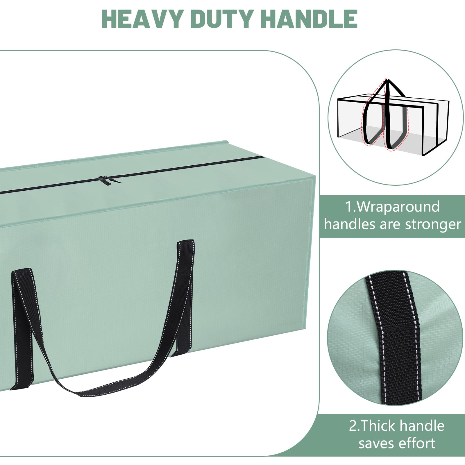 Dntorx 4 Pack 120L Heavy Duty Moving Bags, Waterproof Clothes Storage Bag - Image 4
