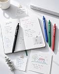 STAGEEK GX3 Gel Pens, 0.7mm Fine Point, Quick Dry Retractable, 8 Pack | 0.7mm fine point, quick dry ink, smooth writing, retractable, 8 colorful pens for journaling, office and school supplies
