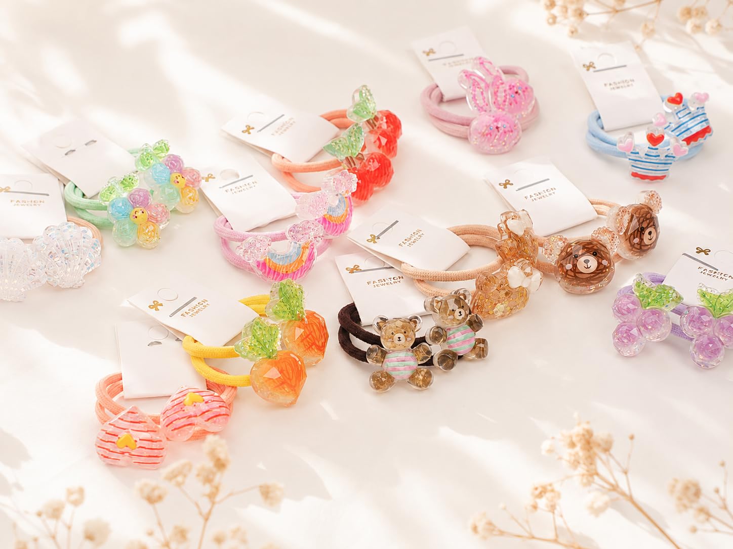 24Pcs Baby Hair Ties, Cute Cartoon Small Hair Ties for Toddlers Little Girls, Colorful Elastic Pony Tails Hair Bands 1.2inch Dia, No Damage Seamless Soft Hair Accessories, Kids Gift image 3