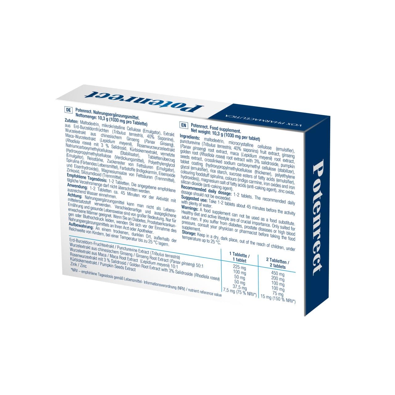 Elevador de vitalidad a base de plantas con Tribulus Terrestris, Ginseng, Maca y Rhodiola - 10 comprimidos para mayor vigor y resistencia (10 comprimidos, Activo)