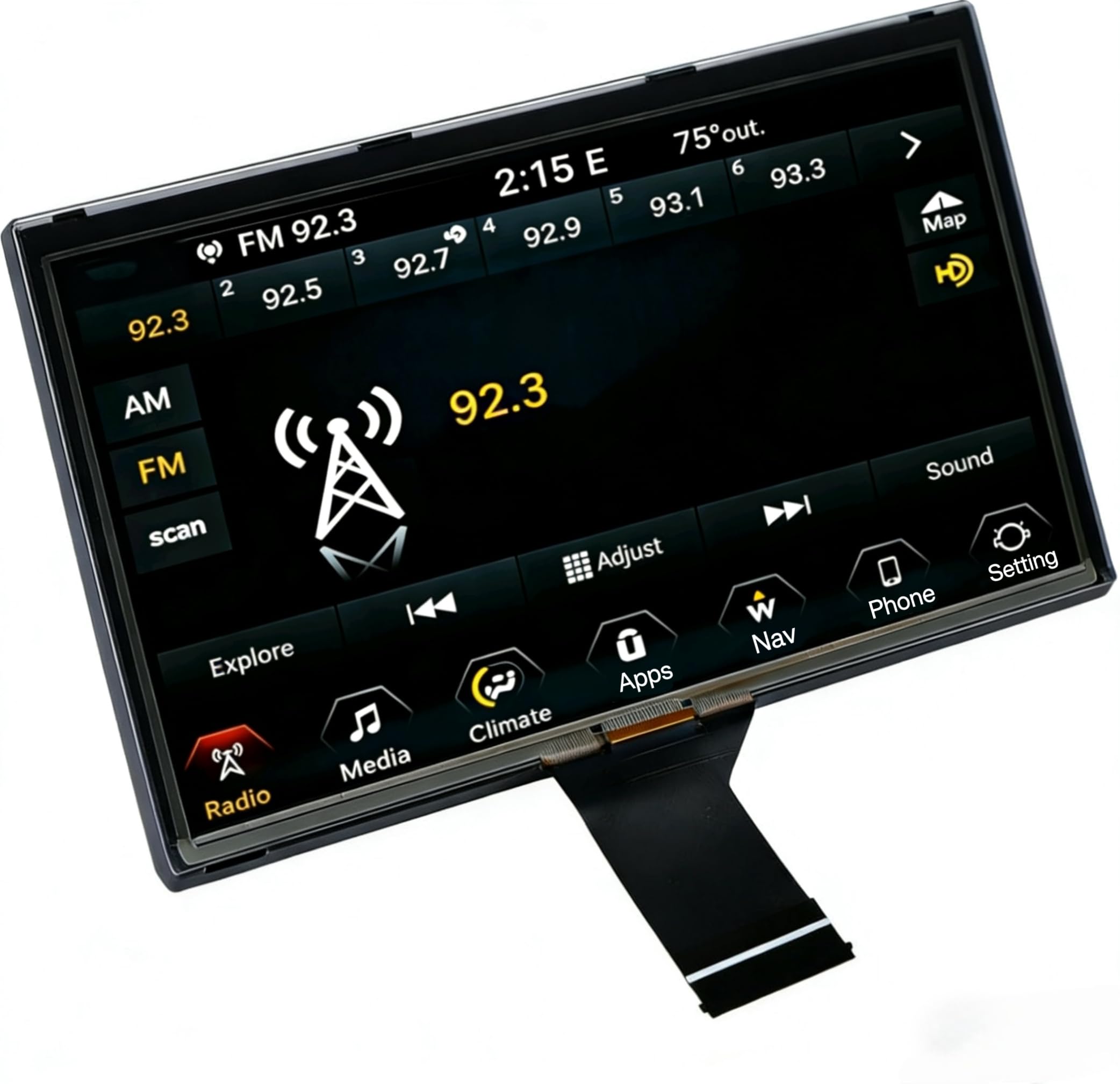 Display (Without Battery) TepHnf 7" Uconnect Touch Screen Display Radio Navigation for 2017-2020 Jeep Compass TDO-WXGA0700K00057-V1 LMB-K00057BL-A-image-48