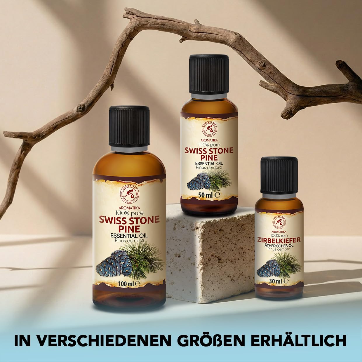 Zirbelkiefer Ätherisches Öl 50 ml - Pinus Cembra - Reines ätherisches Zirbenöl - für Diffusers und Duftlampen - Frisches Aroma - Aromakerze - Seife - Zirbenduft - Lufterfrischer
