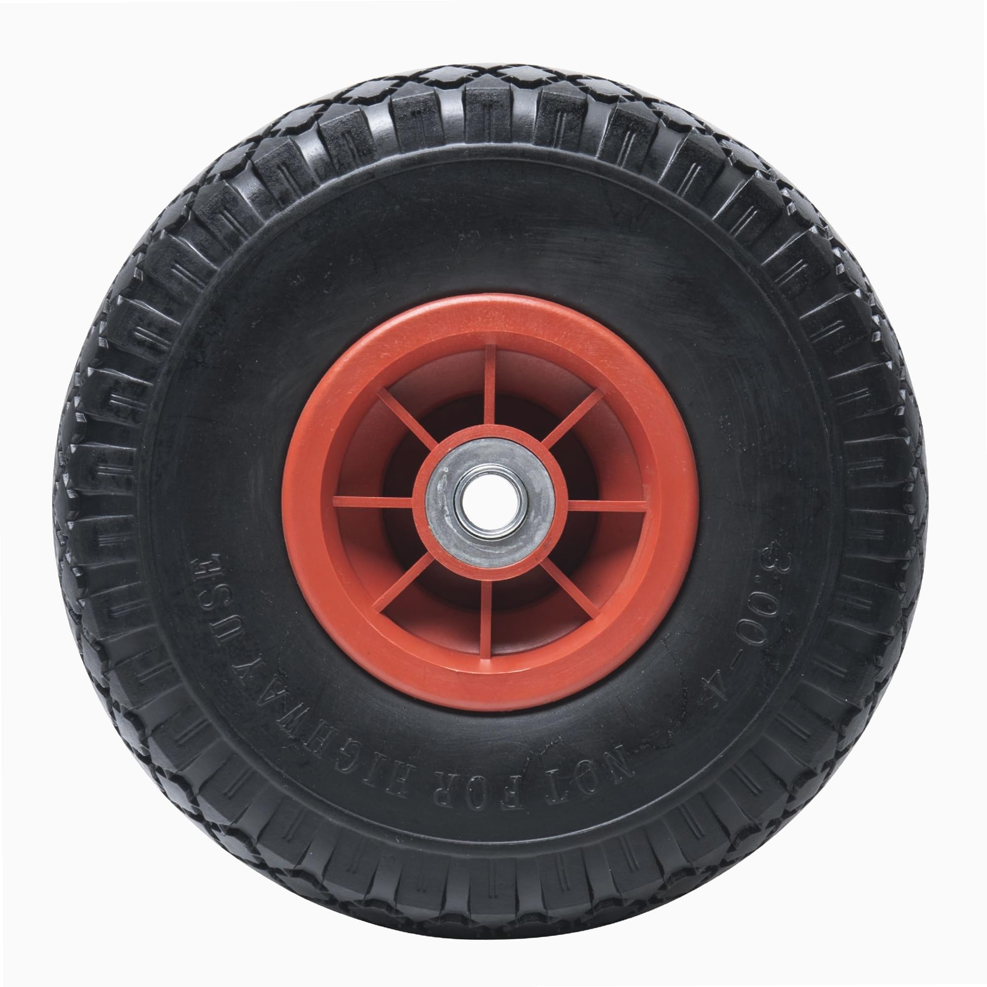 WERKA PRO Roue Increvable 10'' - Ø260 x 75 mm - Alésage 16 mm - Rouge - Pneu Plein avec Roulement à Billes - Pour Diable et Chariot - Usage Bricolage - 0,94 kg