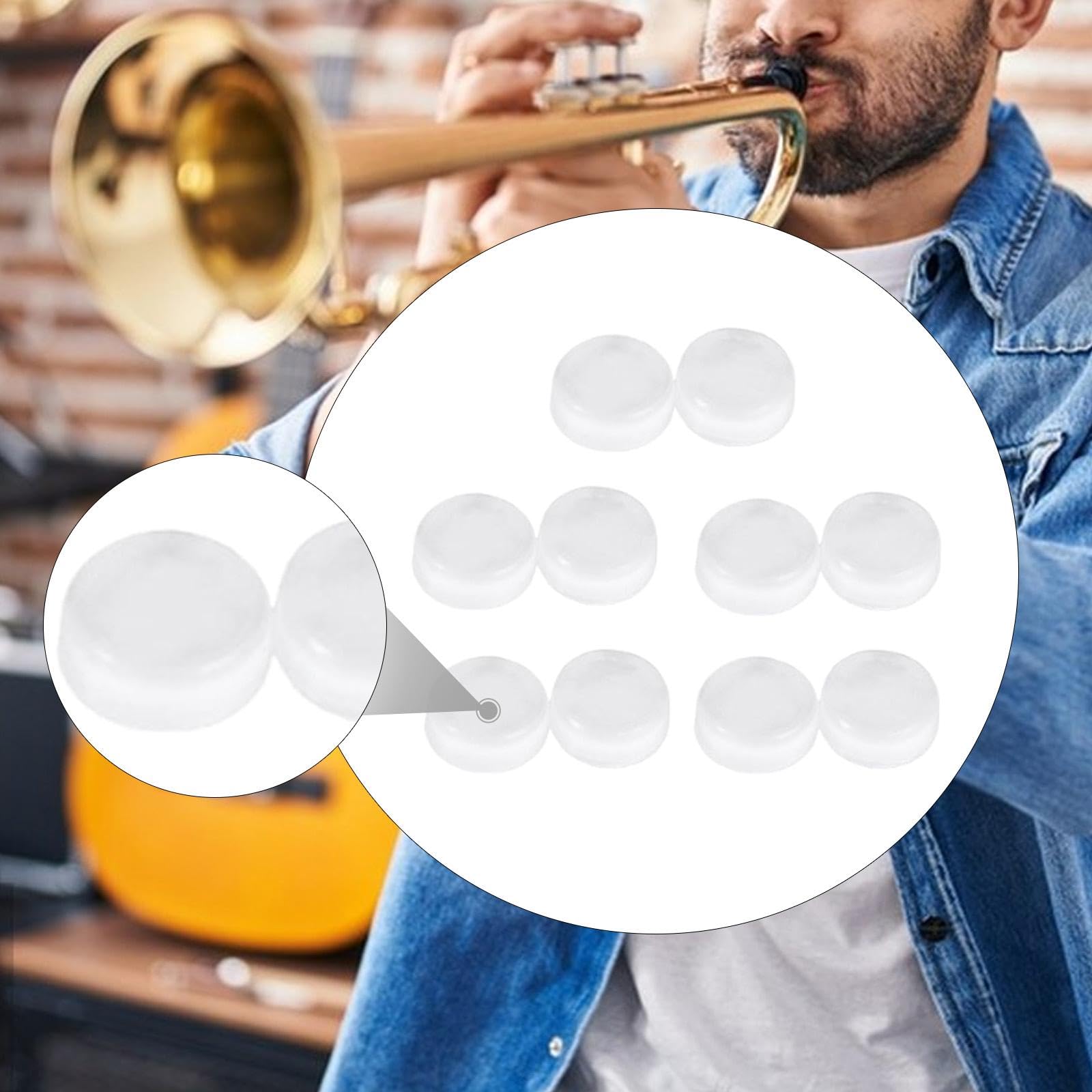 DuskHaven Lot de 10 Tampons pour Pistons de Trombone, Tampons En Silicone pour Trompette, Tampons pour Clés D'eau, Pièces En Laiton pour Euphonium. Installa