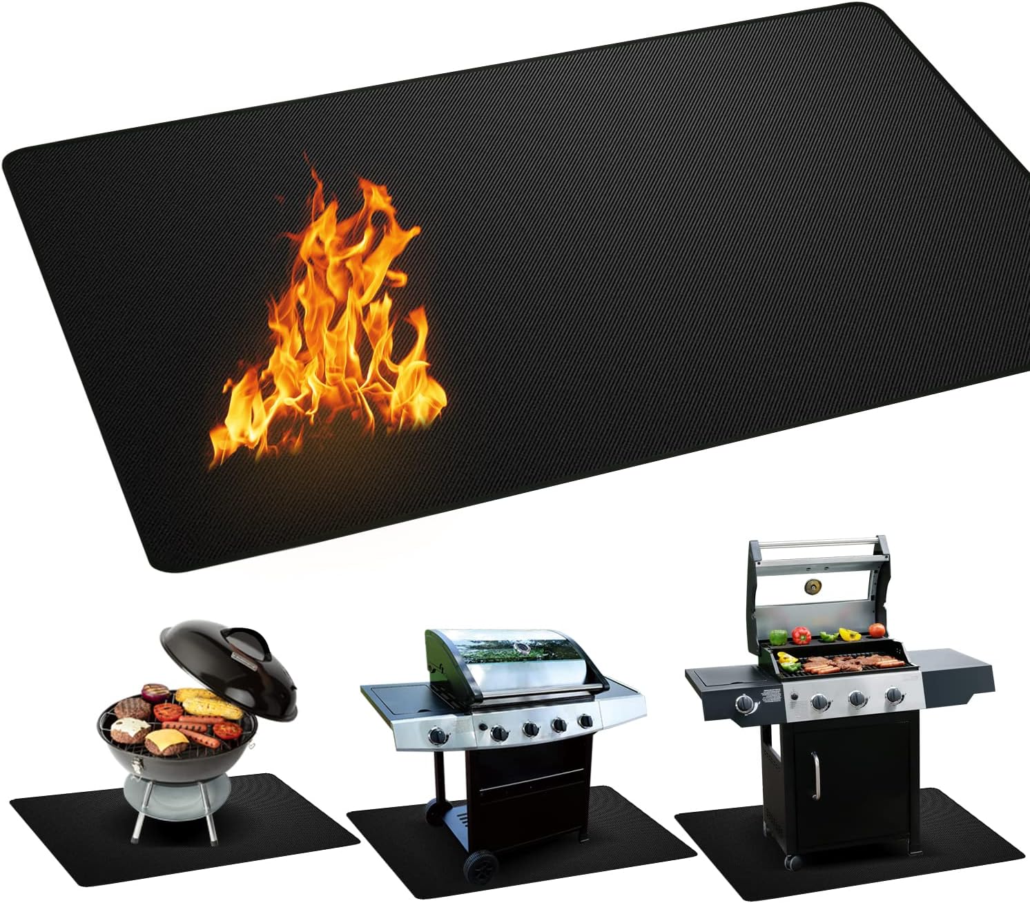 Hipiere Under Grill Mat 60 x 42 inch Grill Mat & Fire Pit