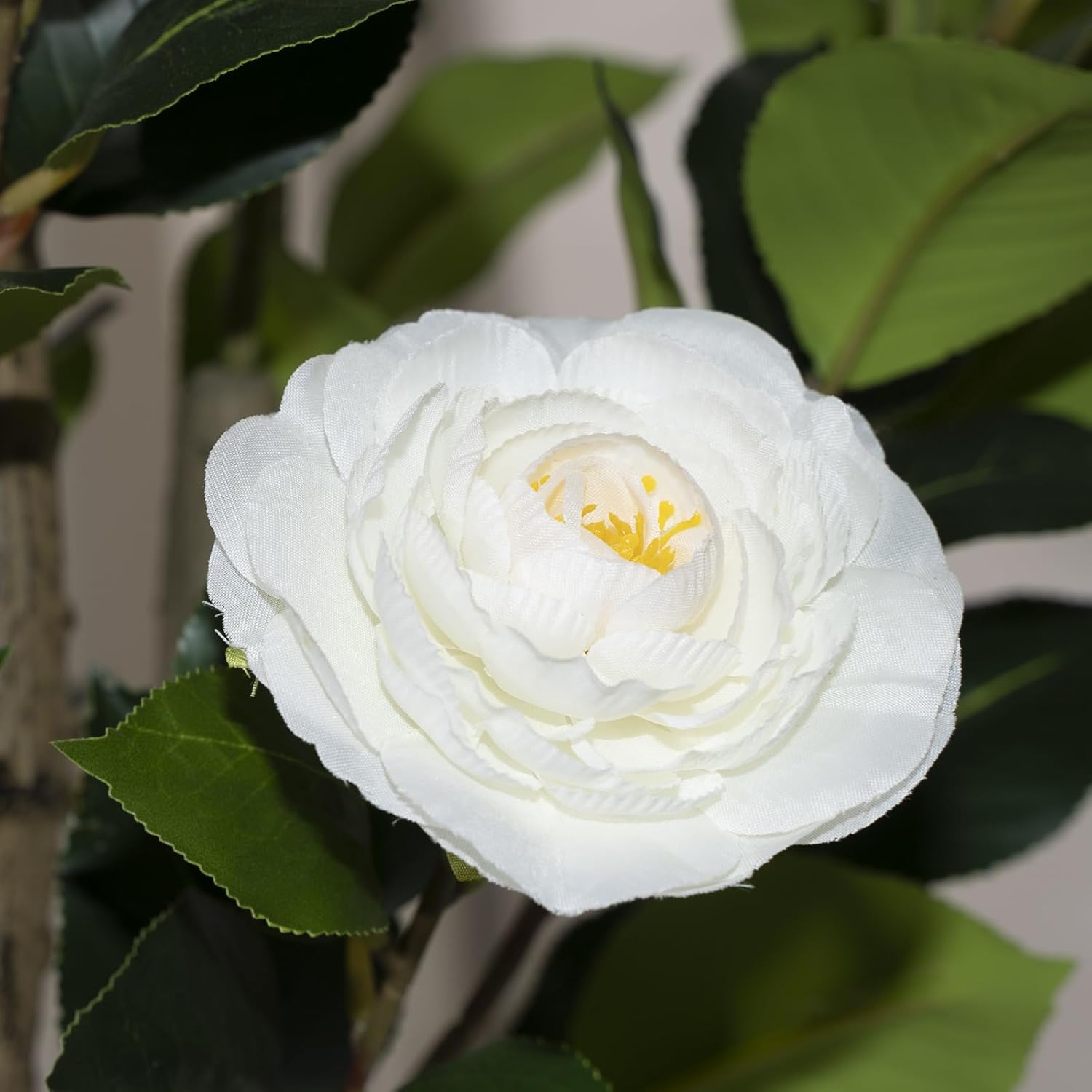 2 Pack 3FT Artificial Camellia Tree Fake Outdoor Tree with 28Blooming Flowers White Tree for Home Front Door Winter Christmas Indoor Decor