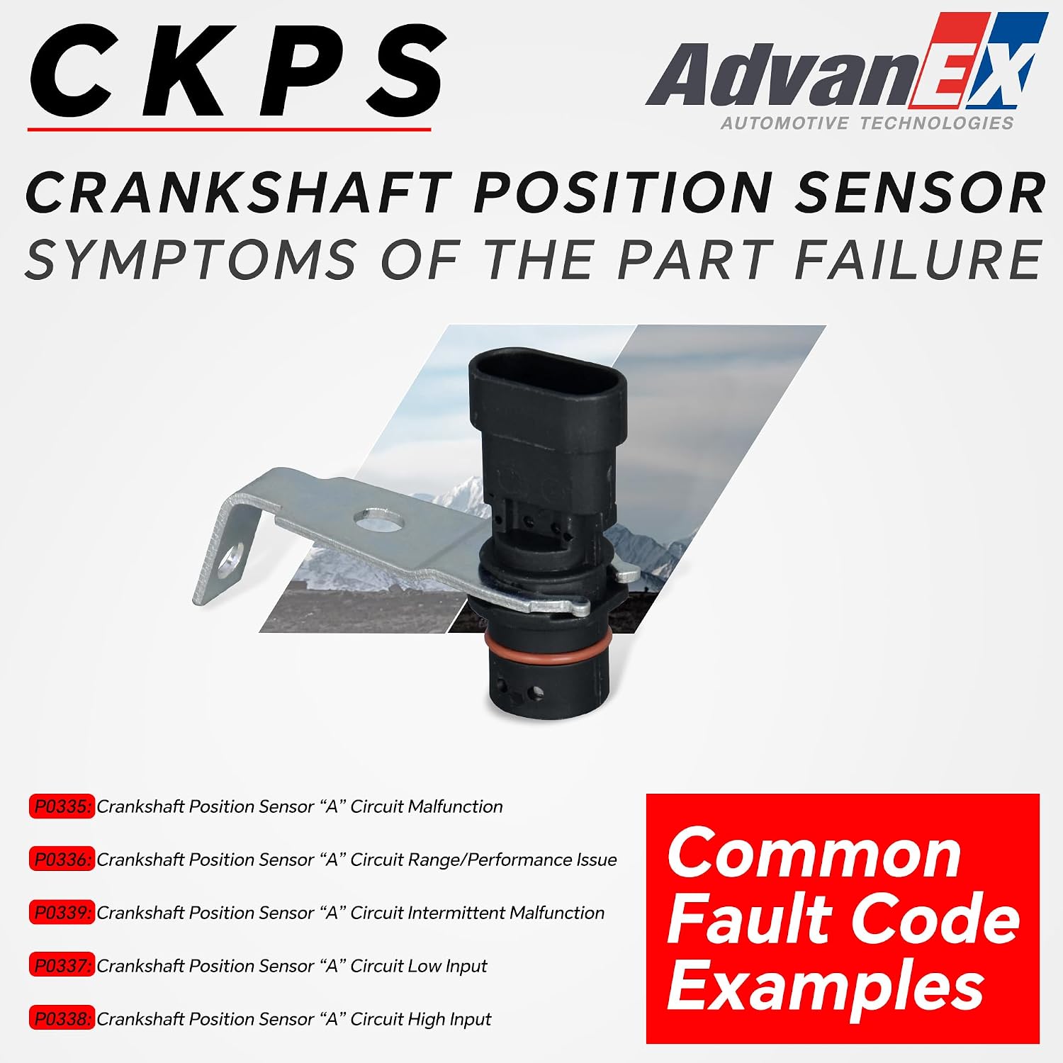 12596851 Engine Crankshaft Position Sensor Compatible with Cadillac Escalade Chevrolet C1500/K1500/Express 1500/Silverado GMC C2500/K2500/Savana/Sierra Replace 10456042 917-755
