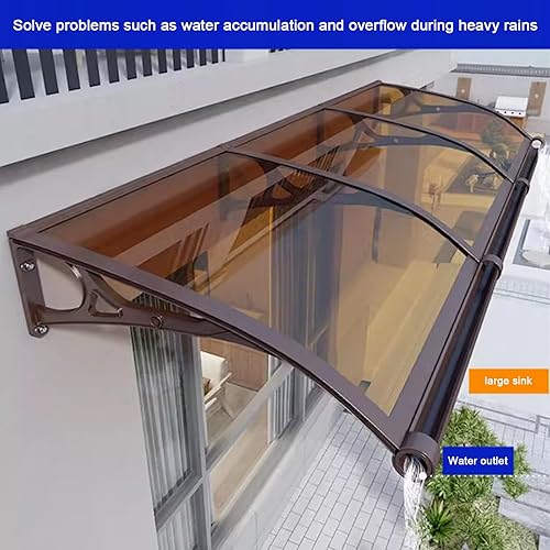 Miniatura 2 de Cubierta de refugio de lluvia para ventana al aire libre, toldo marrón para puerta delantera, toldo arqueado de patio, porche, cubierta moderna de