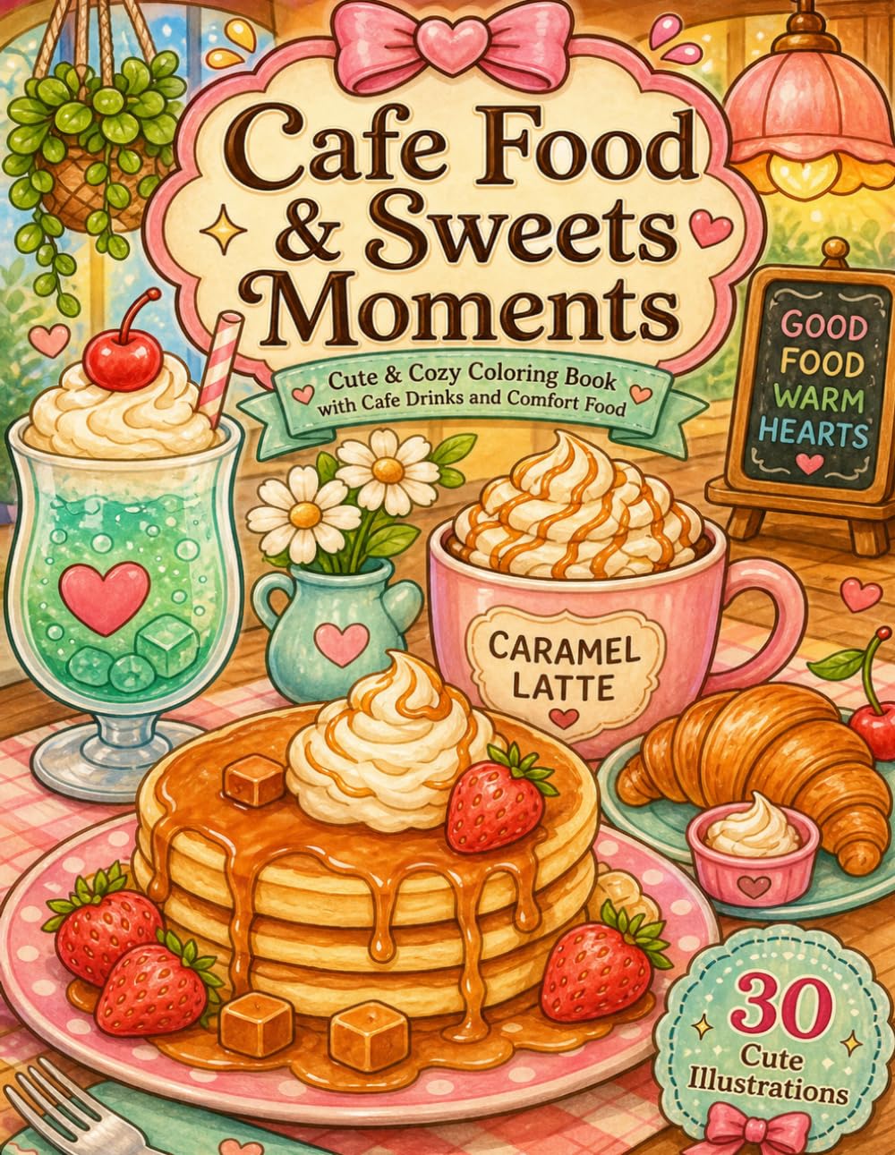Cafe Sweets & Food Moments: Cute & Cozy Coloring Book with Cafe Drinks and Comfort Food