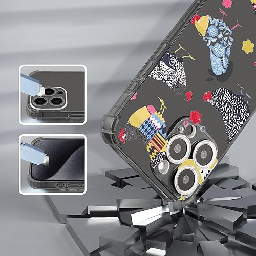 Vista 356 de Roemary Funda púrpura para iPhone 14 Pro Max con diseño de caballo azul, patrón de acuarela con protector de pantalla