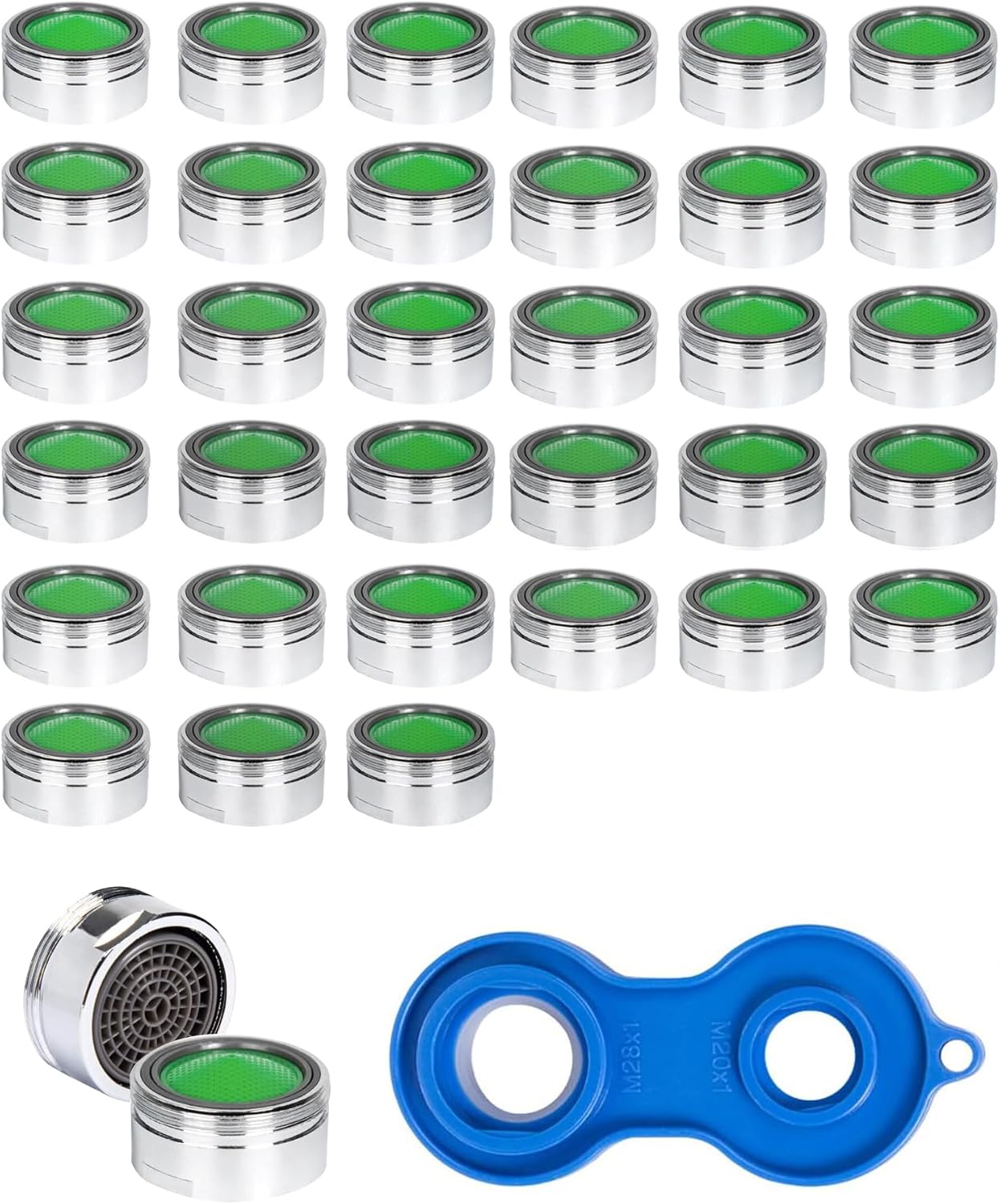 Kit Rompigetto Aeratore Per Rubinetto - 20 Pezzi M24 Con Chiave Per Risparmio Idrico