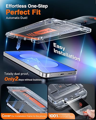 Miniatura 9 de Paquete de 3 protectores de pantalla LK compatible con iPhone XR y iPhone de 11 pulgadas 6.1 vidrio templado, marco de alineación fácil instalación,