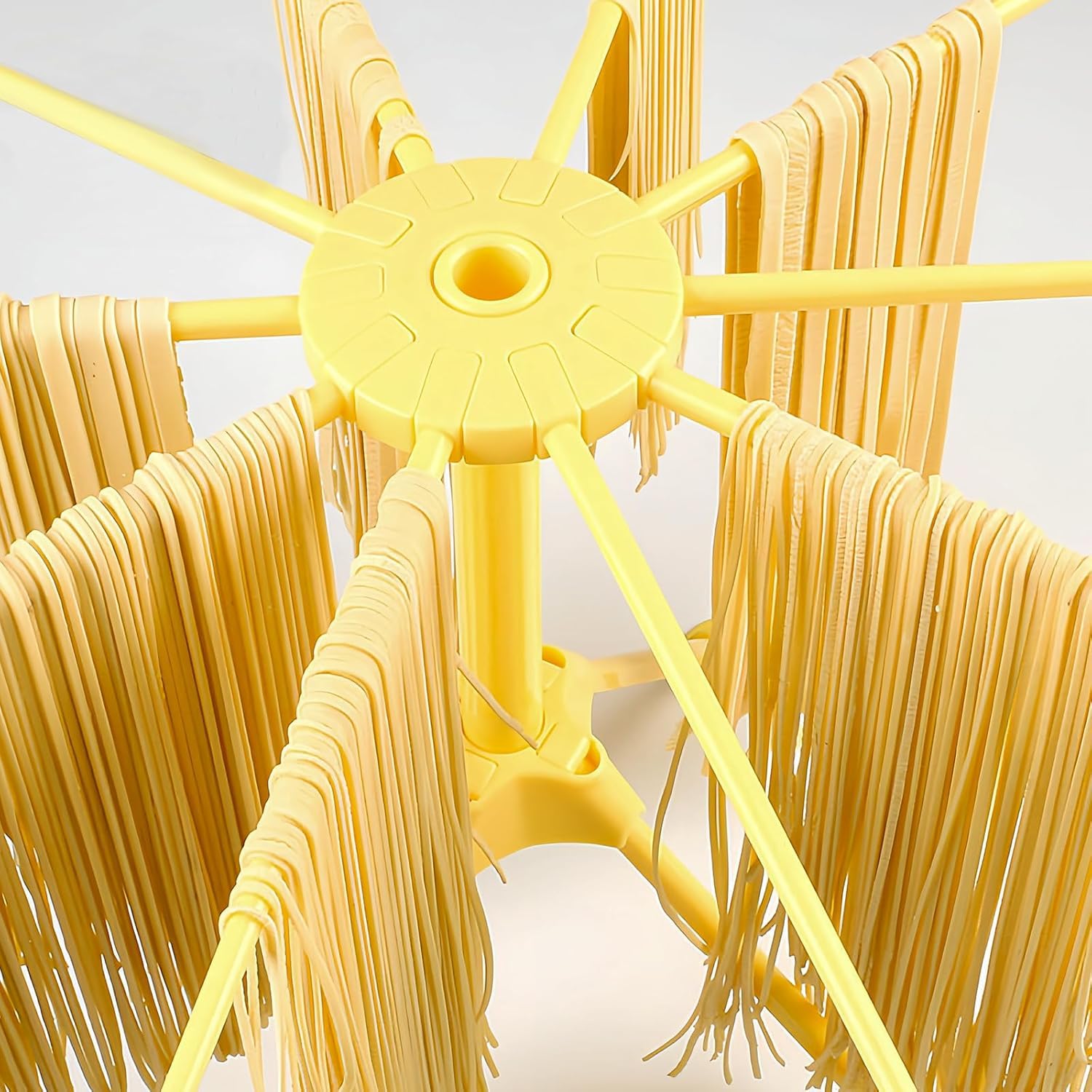 Suszarka do makaronu, suszarka do makaronu, stojak na makaron z 10 wysuwanymi szczeblami, zintegrowany pręt transportowy, składana suszarka do spaghetti, suszarka do makaronu