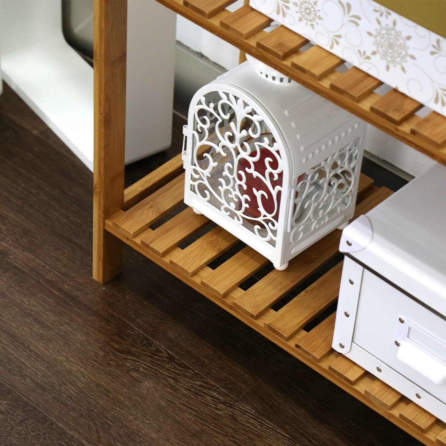 Bamboo Shoe Rack Bamboo Shelf - Bathroom Rack, Small Shoe Rack, Shoe Rack for Closet Small Space, Free Standing Shoe Racks