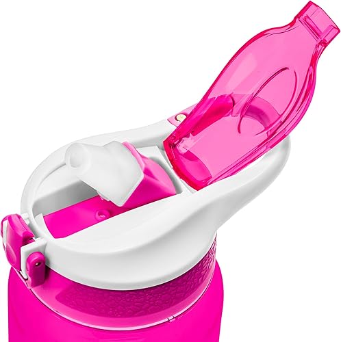 Miniatura 27 de HydroMATE - Botella de agua de 32 oz con popote y marcas motivacionales de horarios, reutilizable, a prueba de fugas, sin BPA, horas marcadas para