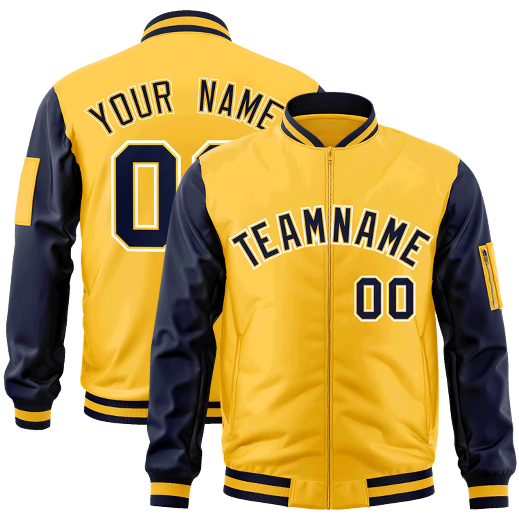 Freecustom Custom Mens Varsity Jackets Lightweight Zip Up Windbreaker Bomber Jacket Personalized Stitched Any Text Logo