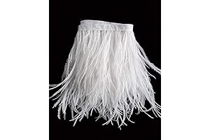 White Feather Garland: Flaunt Elegance with the 2 Yards of Soft and Fluffy Ostrich Feathers