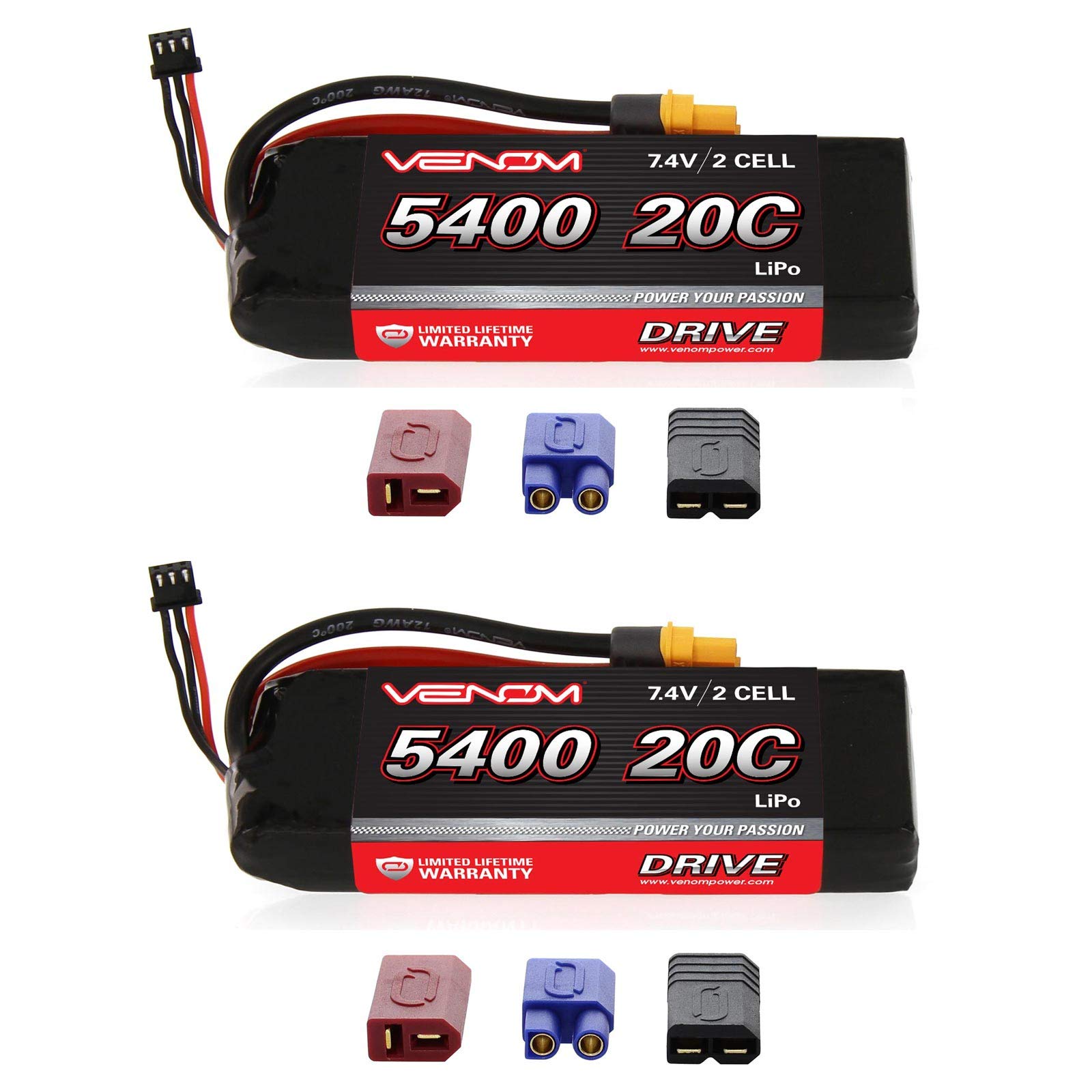Amazon.com: Venom 20C 2S 5400mAh 7.4V LiPo Battery with Universal