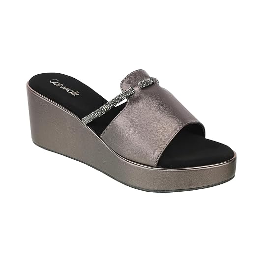 Buy Catwalk women Stylised Wedges Metallic 6 at Amazon.in