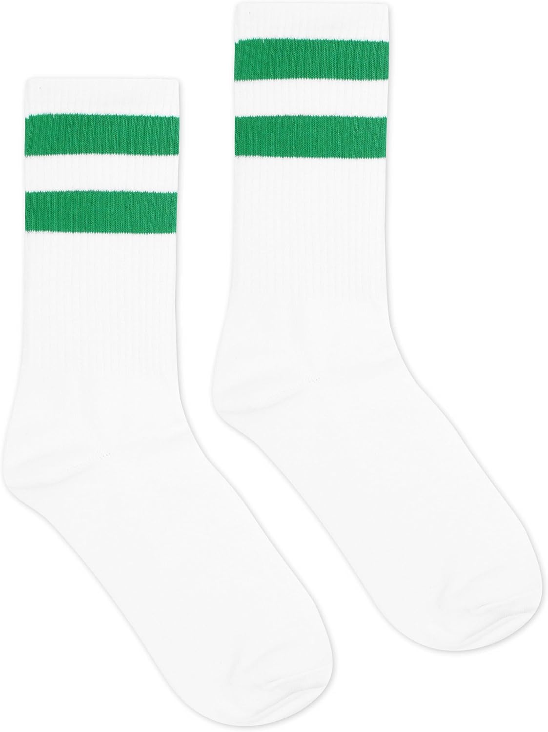 Classic Striped Tube Socks, Soft Cotton Retro Tube Socks For Men, Women& Teens, 1 Pairs, White/Green - Christmas Fathers Day Graduation Cotton Gift For For Men, Women, Teens. (151) - Image 4